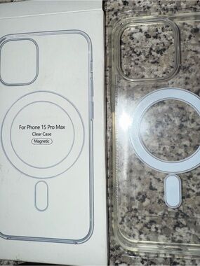 Clear Magnetic Phone Case for iPhone 15 Pro Max - Transparent